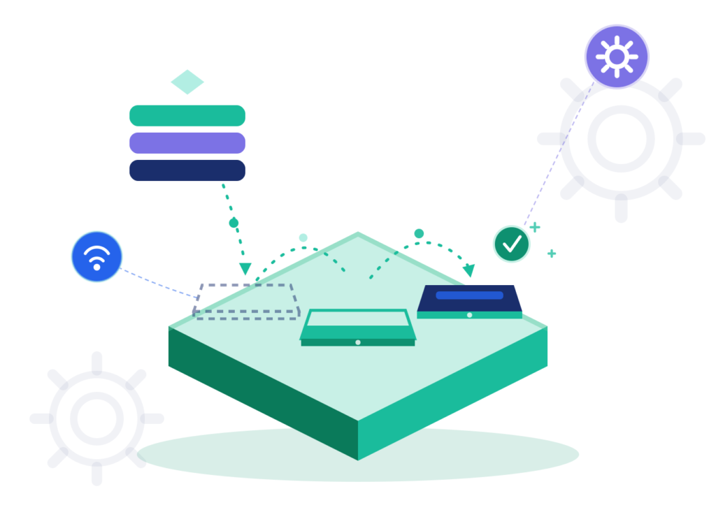 Device imaging and deployment illustration